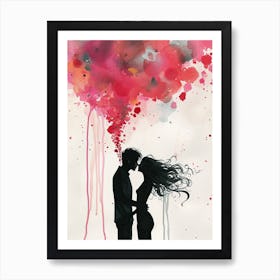 Couple Kissing, Valentine's Day Art Print