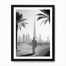 Dubai, United Arab Emirates, Black And White Old Photo 1 Art Print