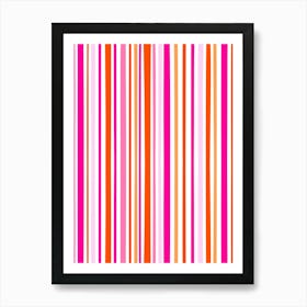 Orange And Pink Stripes 1 Art Print