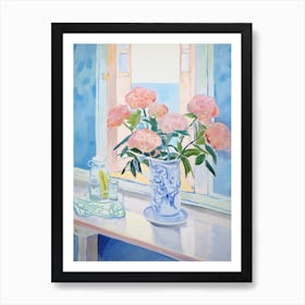 A Vase With Hydrangea, Flower Bouquet 1 Art Print