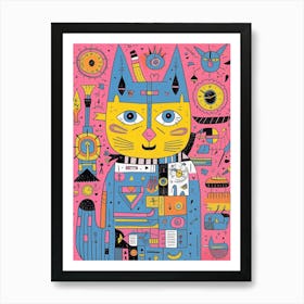 Cat In A Box Art Print