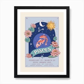 Zodiac Sign Pisces Art Print