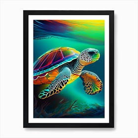 Conservation Sea Turtle, Sea Turtle Abstract 1 Art Print