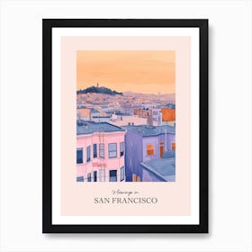 Mornings In San Francisco Rooftops Morning Skyline 4 Art Print