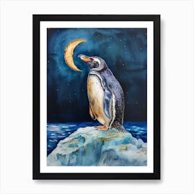 Humboldt Penguin Isabela Island Watercolour Painting 2 Póster