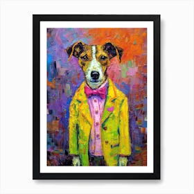 Tail Wagging Wonderland; Dog Inspired Oil Art Art Print