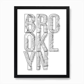 Brooklyn Street Map Typography Affiche