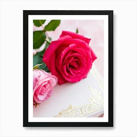 A Closeup Of A Rose The Archetype Of Romance And Beauty Rendered In Vibrant Hues Such As Tender Pi (1) Art Print