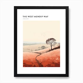 The West Mendip Way England 2 Hiking Trail Landscape Poster Art Print