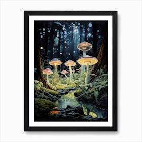 Mushroom Fungi Painting Kitchen Poster Art Print