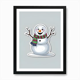 Snowman Sticker Art Print