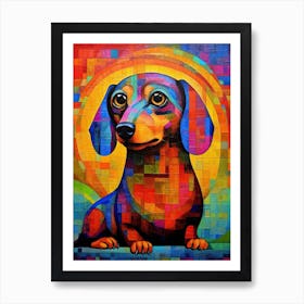 Cute Dachshund dog 2 Art Print