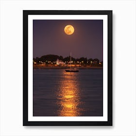 Full Moon Over The Bay Art Print