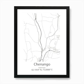 Chenango,United States Minimalist Map Art Print