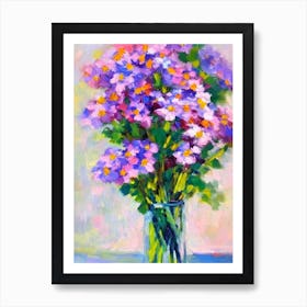 Forget Me Not Floral Abstract Block Colour 1 Flower Art Print