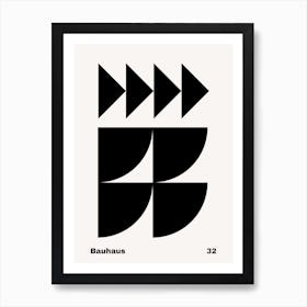 Geometric Bauhaus Poster B&W 32 Art Print