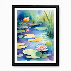 Water Lily Painting 1 Art Print