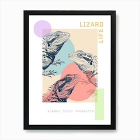 Agamas Tegus Uromastyx Abstract Modern Illustration 3 Poster Art Print