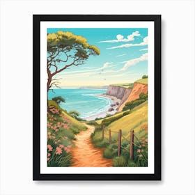 The South West Coast Path England 3 Hike Illustration Art Print