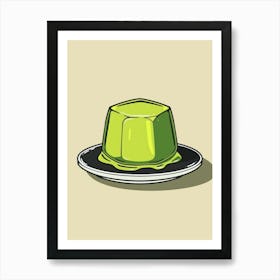 Lime Jelly Minimalist Line Illustration 3 Art Print