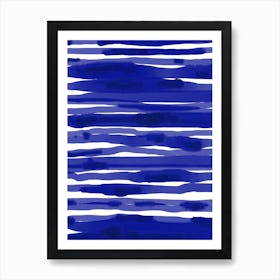 Blue Yves Klein Watercolour Abstract Lines Art Print