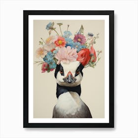 Bird With A Flower Crown Bufflehead 1 Art Print