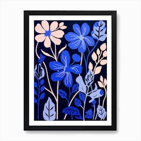 Blue Flower Illustration Honeysuckle 3 Art Print