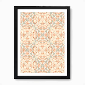 Coral Moth Tiles Art Print