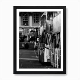 London Buses Bw Art Print