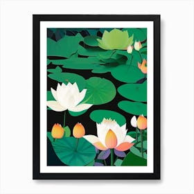 Lotus Flowers In Garden Fauvism Matisse 1 Art Print