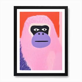 Playful Illustration Of Gorilla For Kids Room 2 Art Print