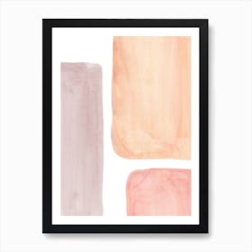 Pastel Watercolor color blocks Art Print