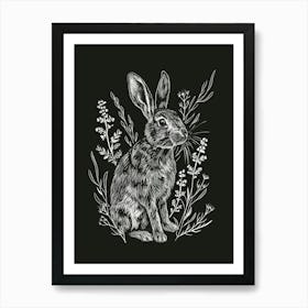 Polish Rabbit Minimalist Illustration 4 Art Print
