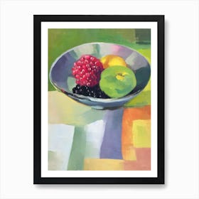 Black Raspberry Bowl Of fruit Art Print