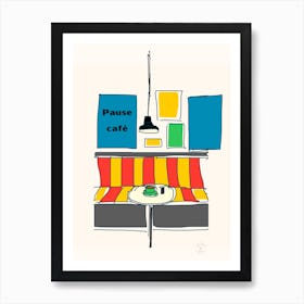 Illustration Cafe Art Print