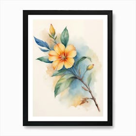 Watercolor Of A Flower Art Print