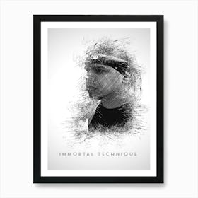 Immortal Technique Rapper Sketch Art Print