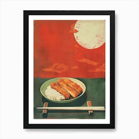 Katsu Curry Japanese Cuisine Mid Century Modern Art Print
