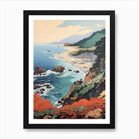 Shiretoko Peninsula In Hokkaido, Ukiyo E Drawing 2 Art Print