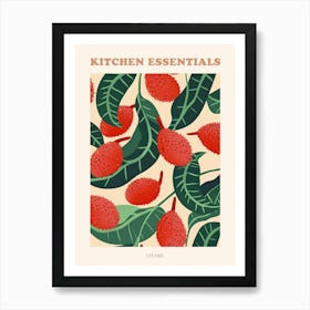 Lychee Fruit Pattern Poster 1 Art Print