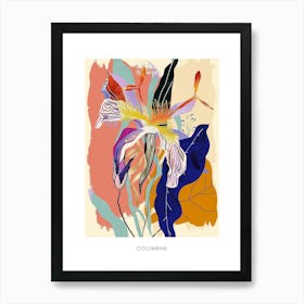 Colourful Flower Illustration Poster Columbine 1 Art Print