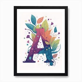 Colorful Letter A Illustration 28 Art Print