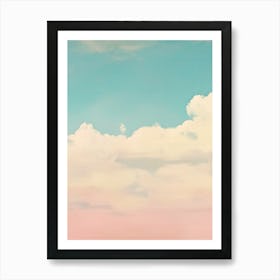 Cloud Wall Art Painting Pastel Pink Blue Sky Print Detail B Art Print