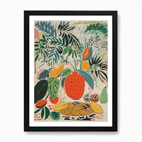 Papaya Fruit Drawing 2 Art Print