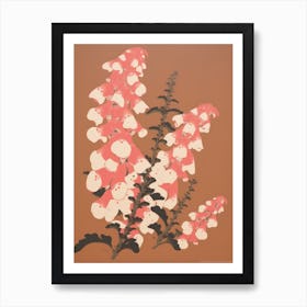 Foxgloves Flower Big Bold Illustration 3 Art Print