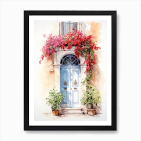 Lecce, Italy   Mediterranean Doors Watercolour Painting 3 Art Print