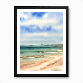 Plage Du Touquet, France Watercolour Art Print