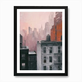 New York Rooftops Morning Skyline 4 Art Print
