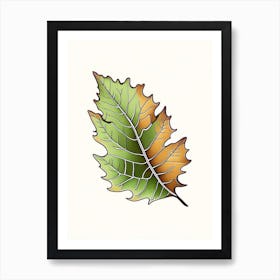 Oak Leaf Warm Tones Art Print