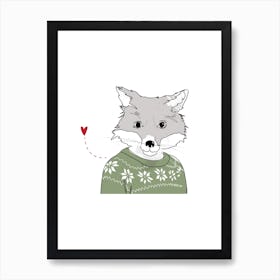 Furry Fox Art Print
